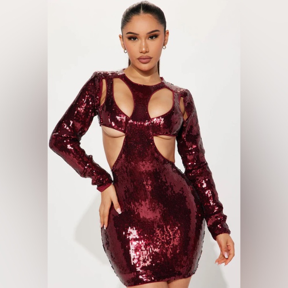 Galaxy Queen Sequin Cut-Out Mini Dress NEW 🏷️